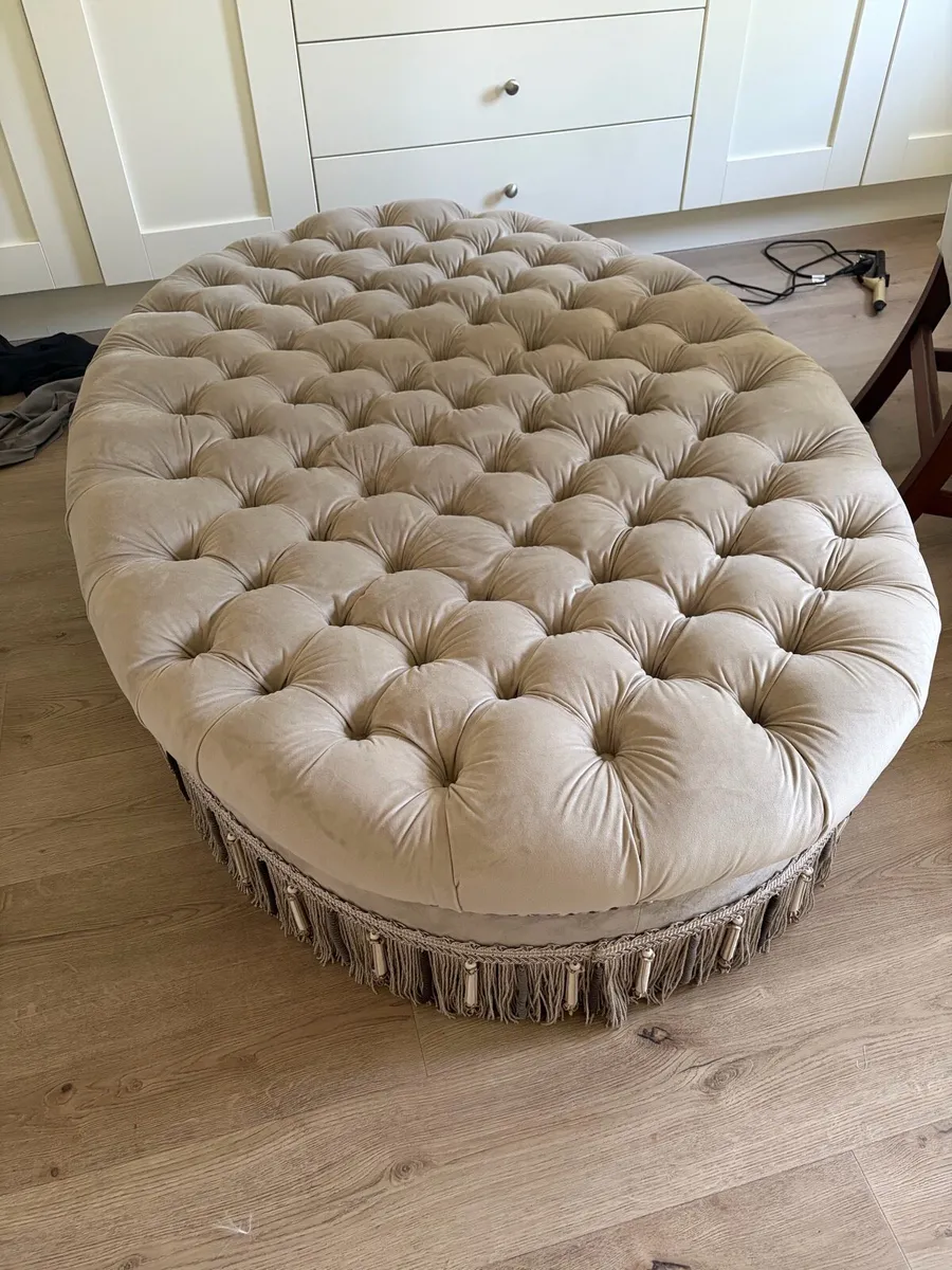 Velvet Ottoman - Image 1