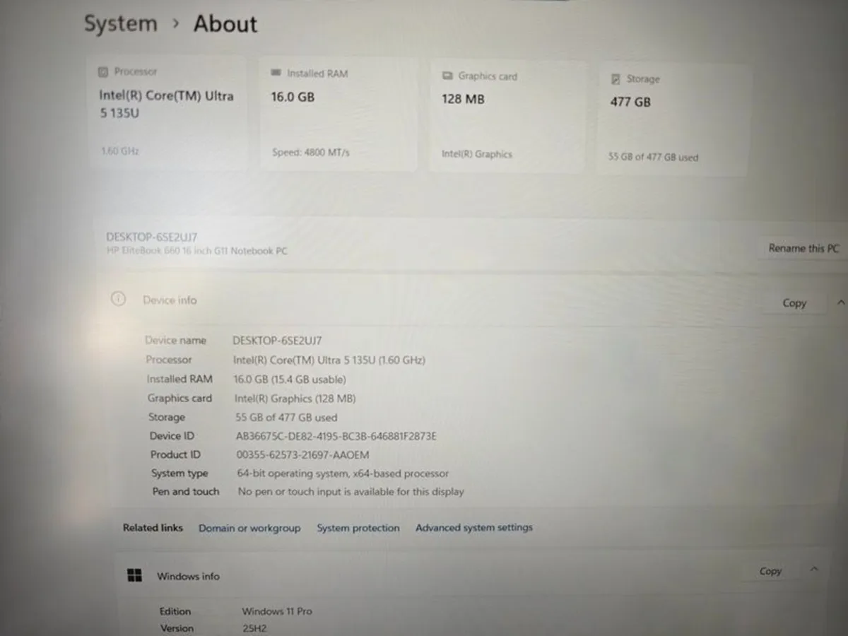 Super HP Elitebook 660 G11 | Intel Ultra 5 | 16GB - Image 3