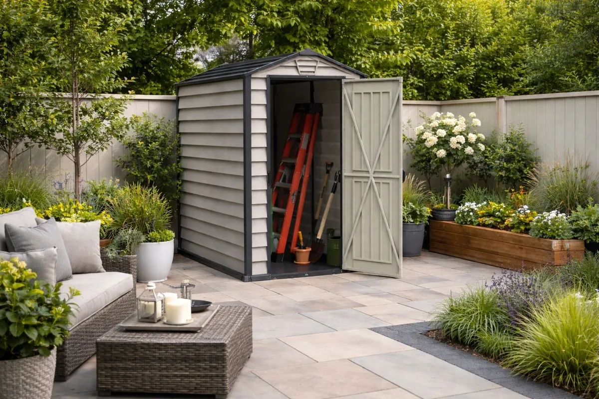 4×6 Evermore Vinyl & Steel Garden Shed - Image 2