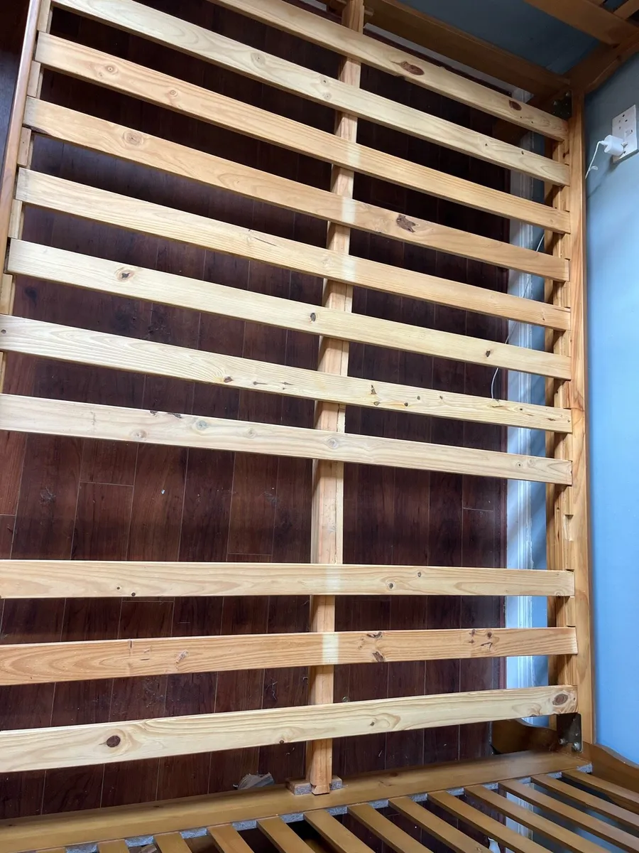Hard wood Bed Frame + Matching  Locker & Dresser - Image 3