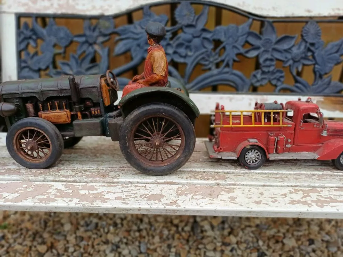Large Vintage Tractor & Fire Engine - Image 1