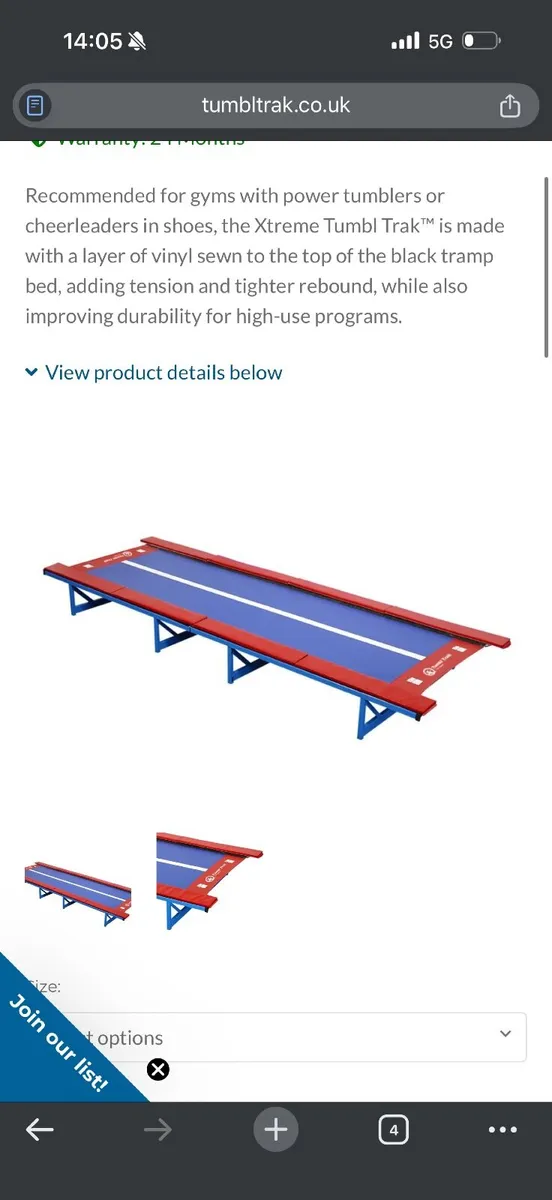 Gymnastics tumbl track trampoline 4,5meter - Image 1