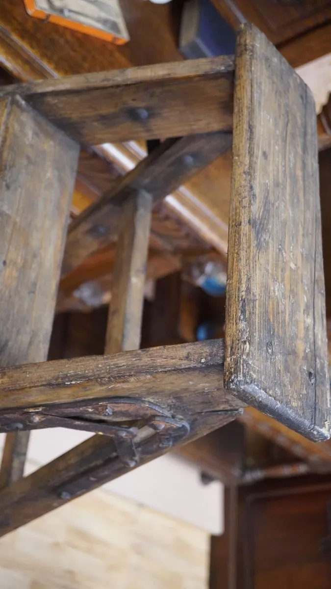 French Antique Library / Artists Step Ladder - Image 4