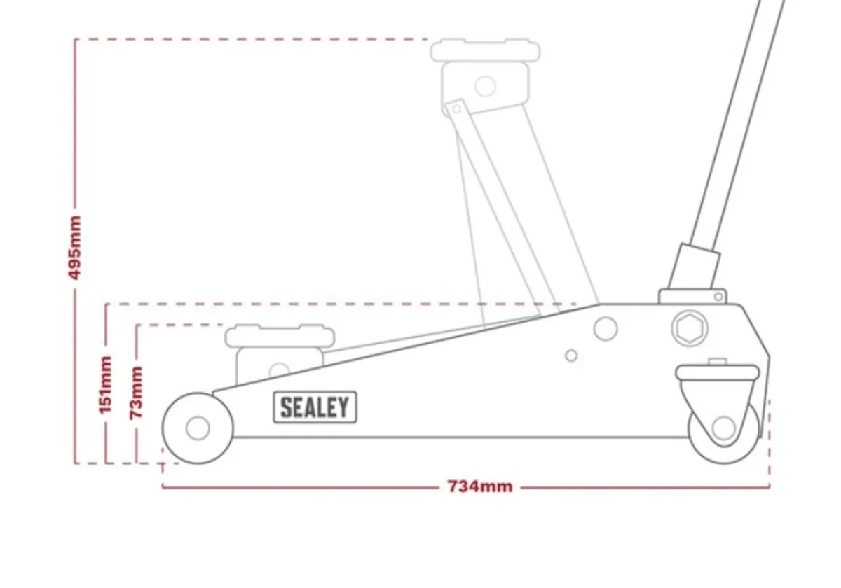 Trolley Jack 2.25 Tonne Low Profile Rocket Lift - Image 3