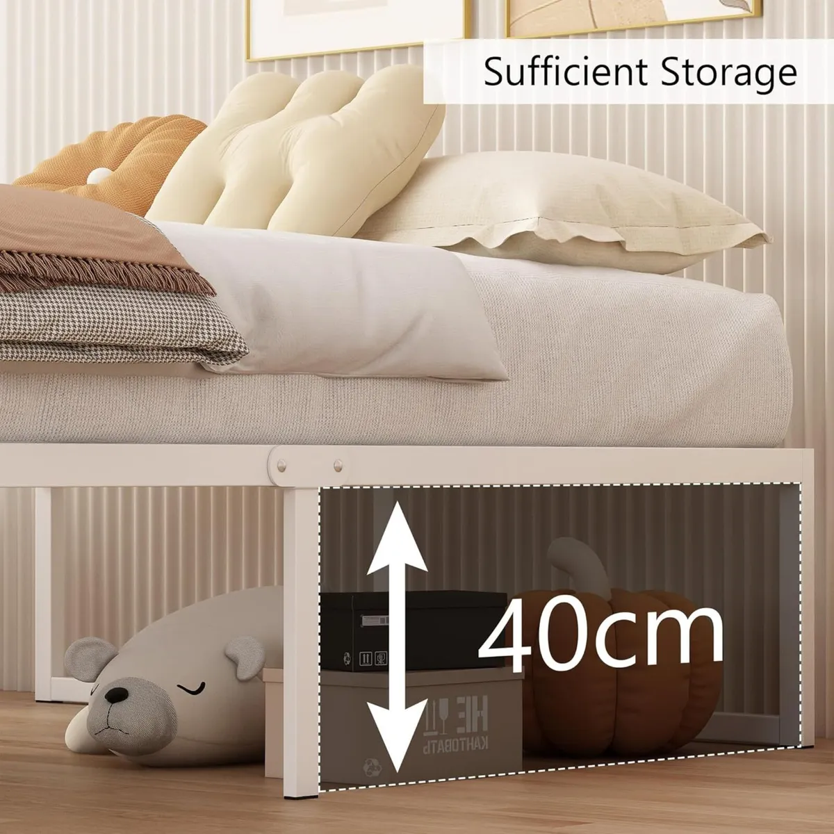 Double Bed Frame 135x190 cm - 46 Height with - Image 4
