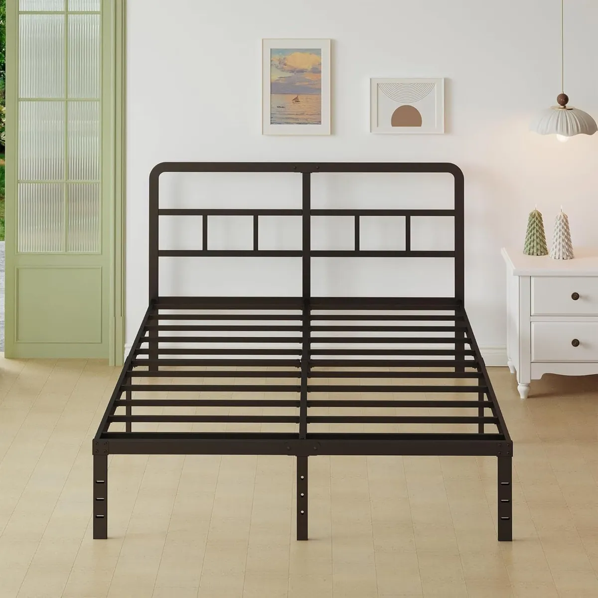 King Size Bed Frame 36 cm High with Curved - Image 1