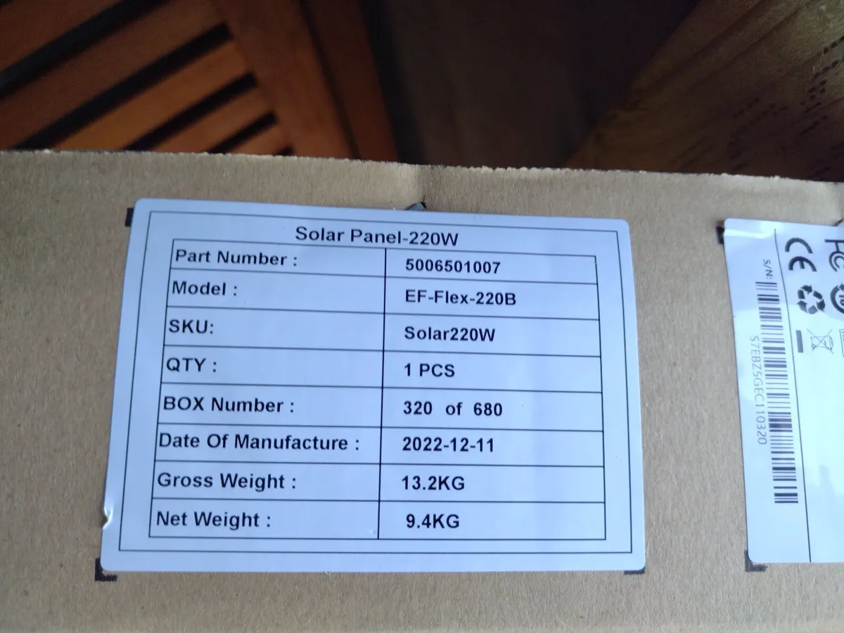 Ecoflow 220watt Bifacial Solar Panel €200 - Image 3