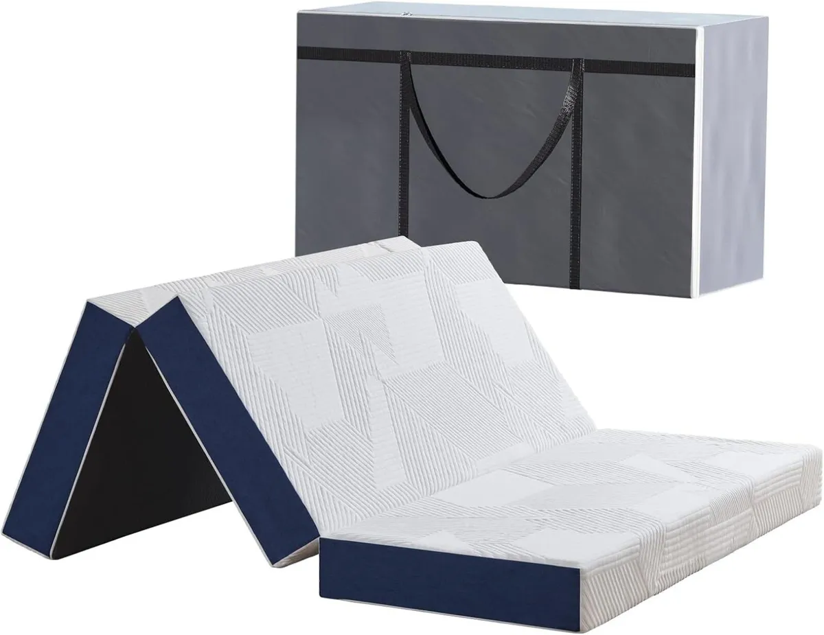 Folding Mattress 10cm King with Portable Pillow - Image 1