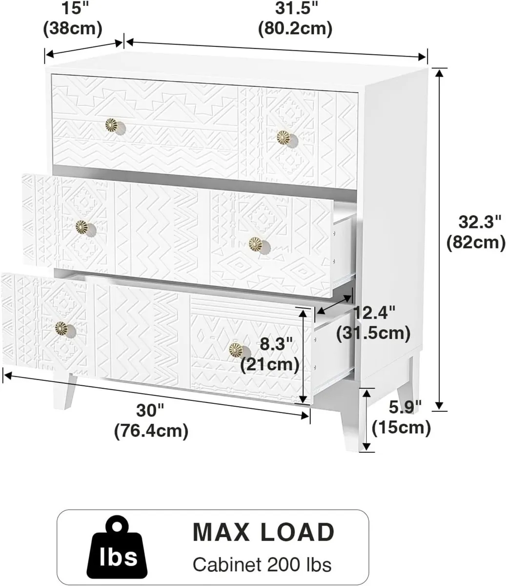 Bedroom Chest of Drawers Dresser Furniture 3 - Image 2
