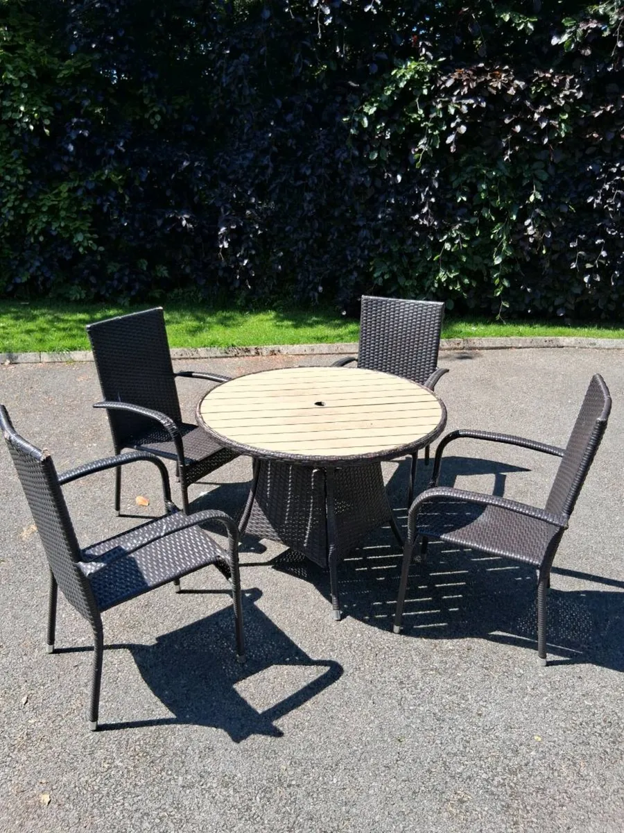 5 Piece Rattan Outdoor Dining Set - Image 3