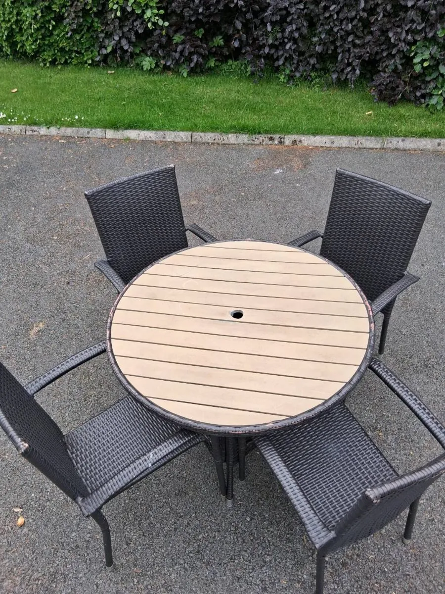5 Piece Rattan Outdoor Dining Set - Image 2