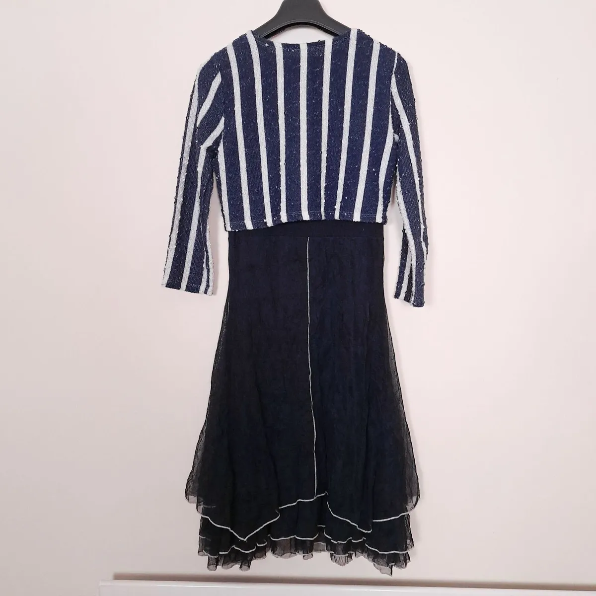 Sophie B Navy Bolero Cardigan Mesh Midi Dress 12UK - Image 2
