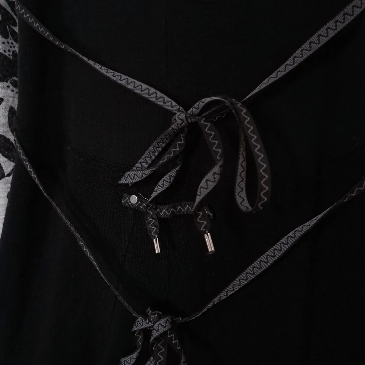 Bai Amour Vintage Black Grey Ruffle Dress 10UK - Image 4