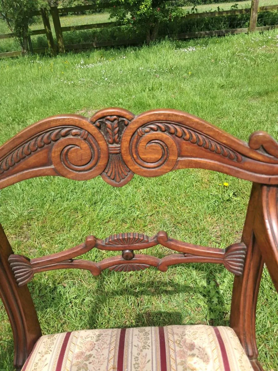 2 antique mahogany chairs - Image 3