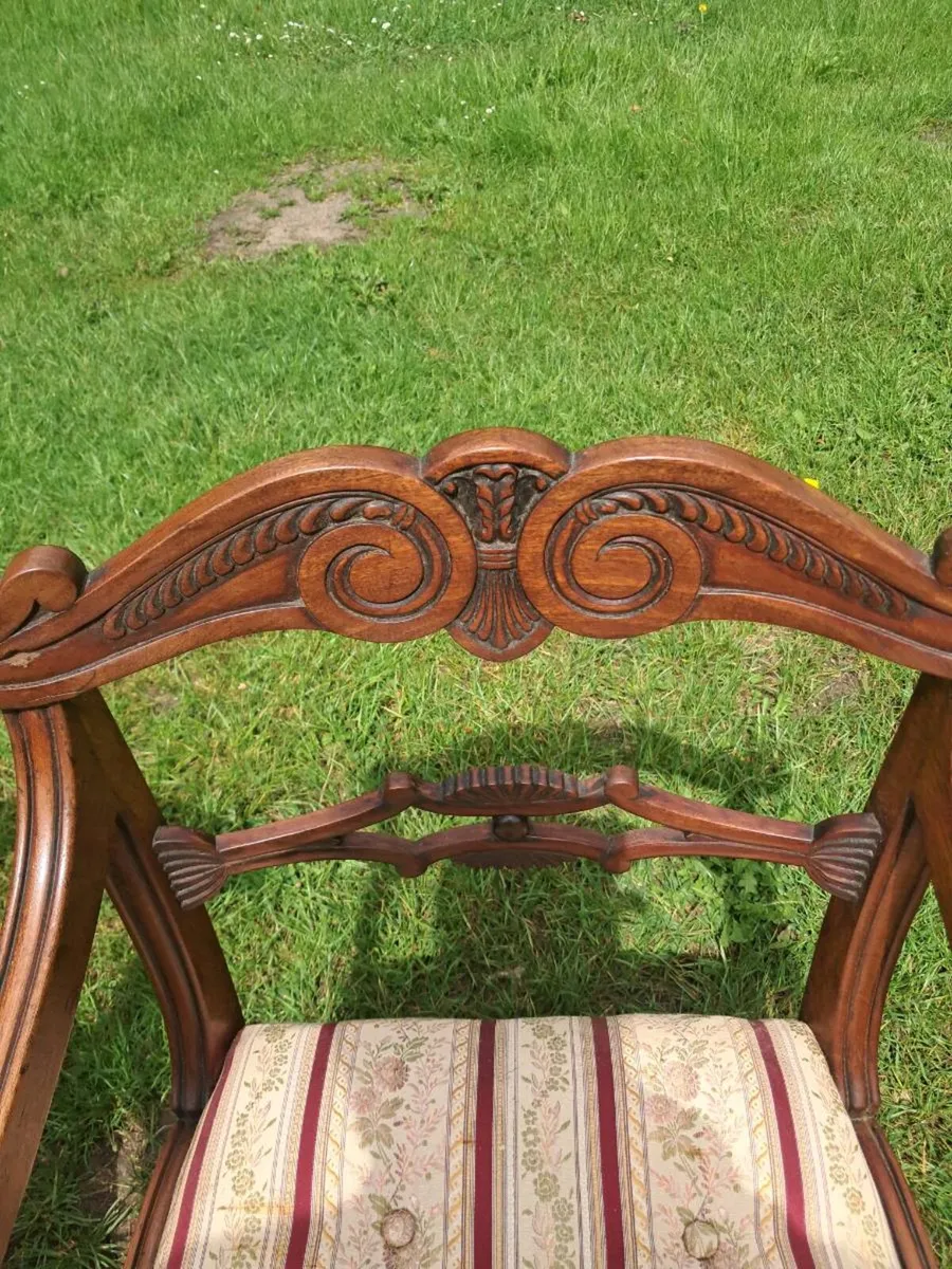 2 antique mahogany chairs - Image 4