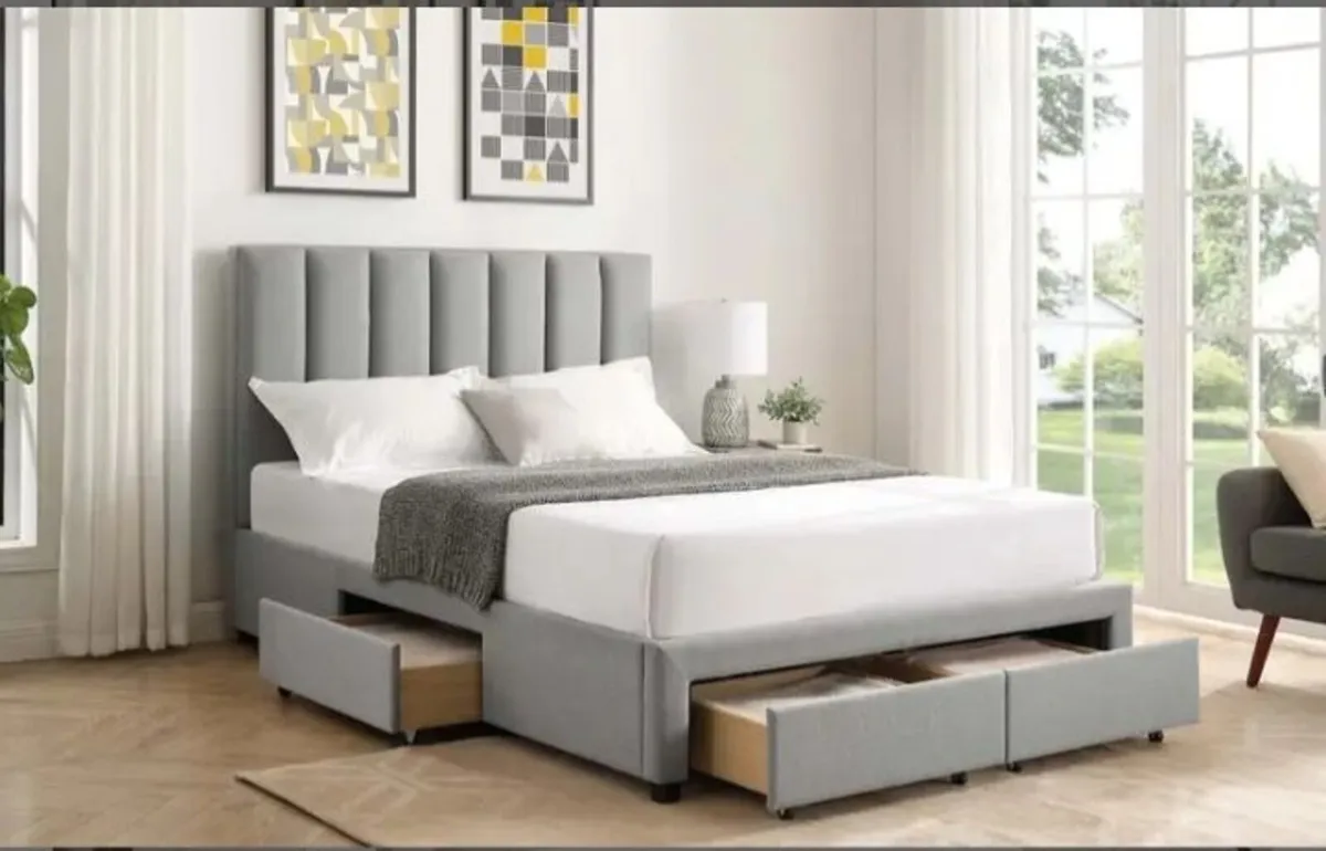Hove Grey Storage Bedframe / 2 Sizes - Image 1