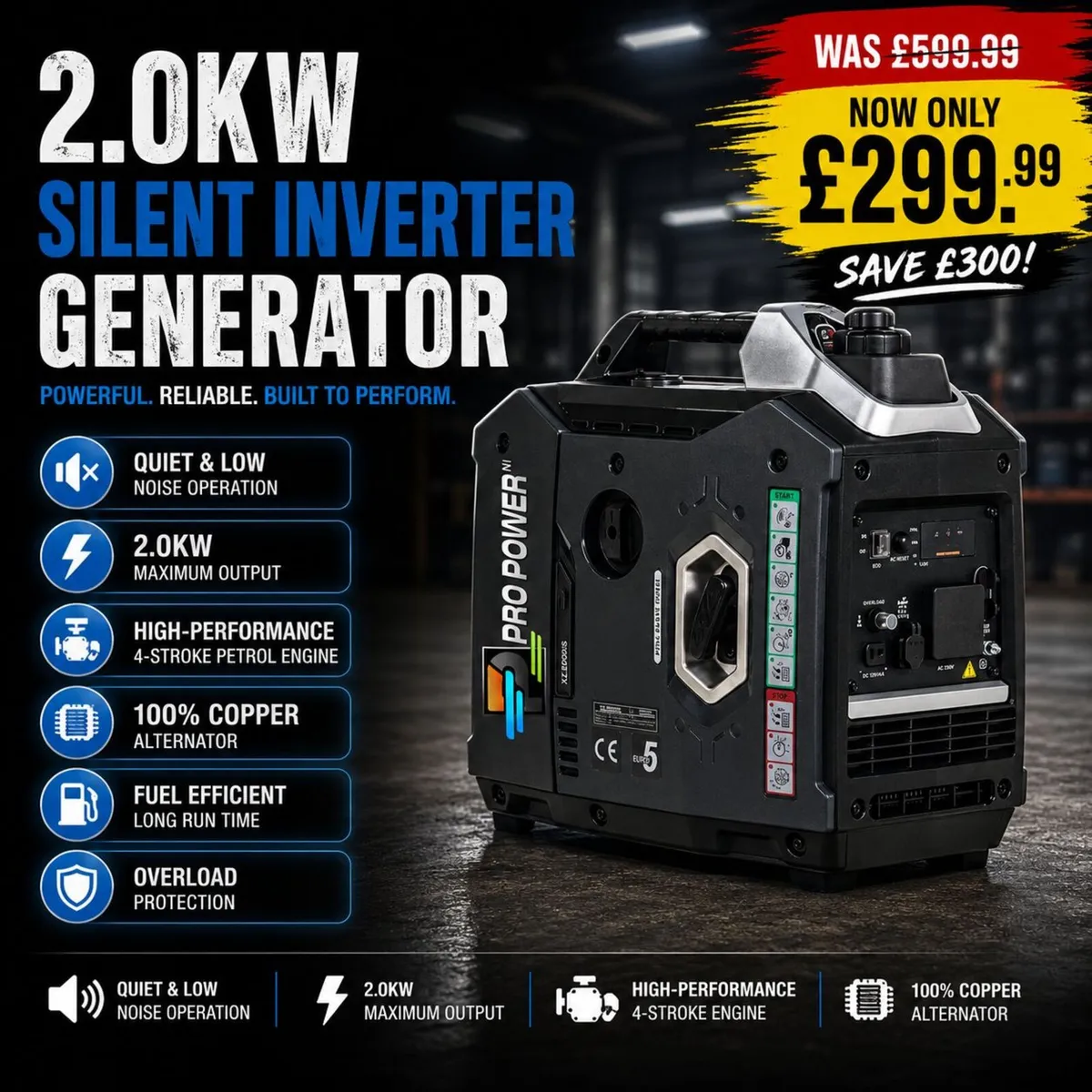 2KW Leisure Silent Inverter Generator - Pro Group - Image 1
