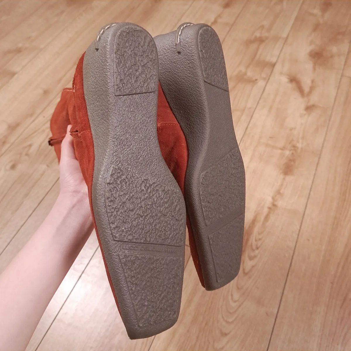 Moreo Orange Leather Suede Mid-Calf Boots 5.5UK - Image 2
