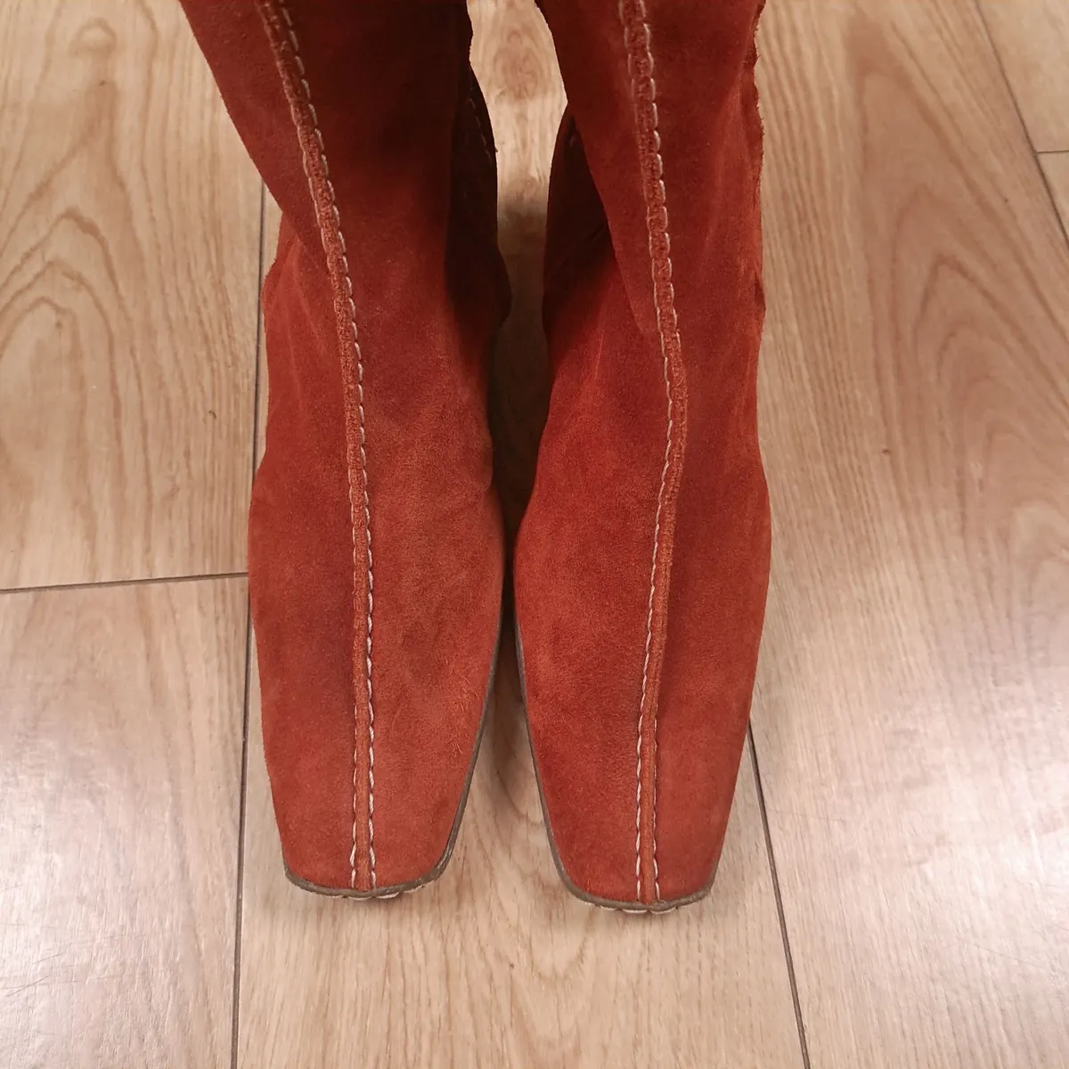 Moreo Orange Leather Suede Mid-Calf Boots 5.5UK - Image 3