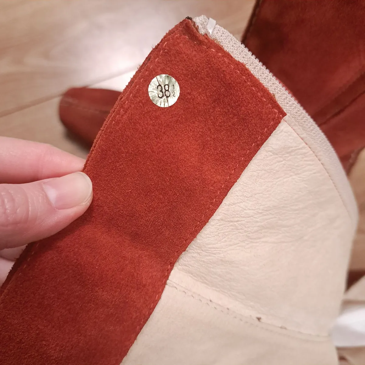 Moreo Orange Leather Suede Mid-Calf Boots 5.5UK - Image 4