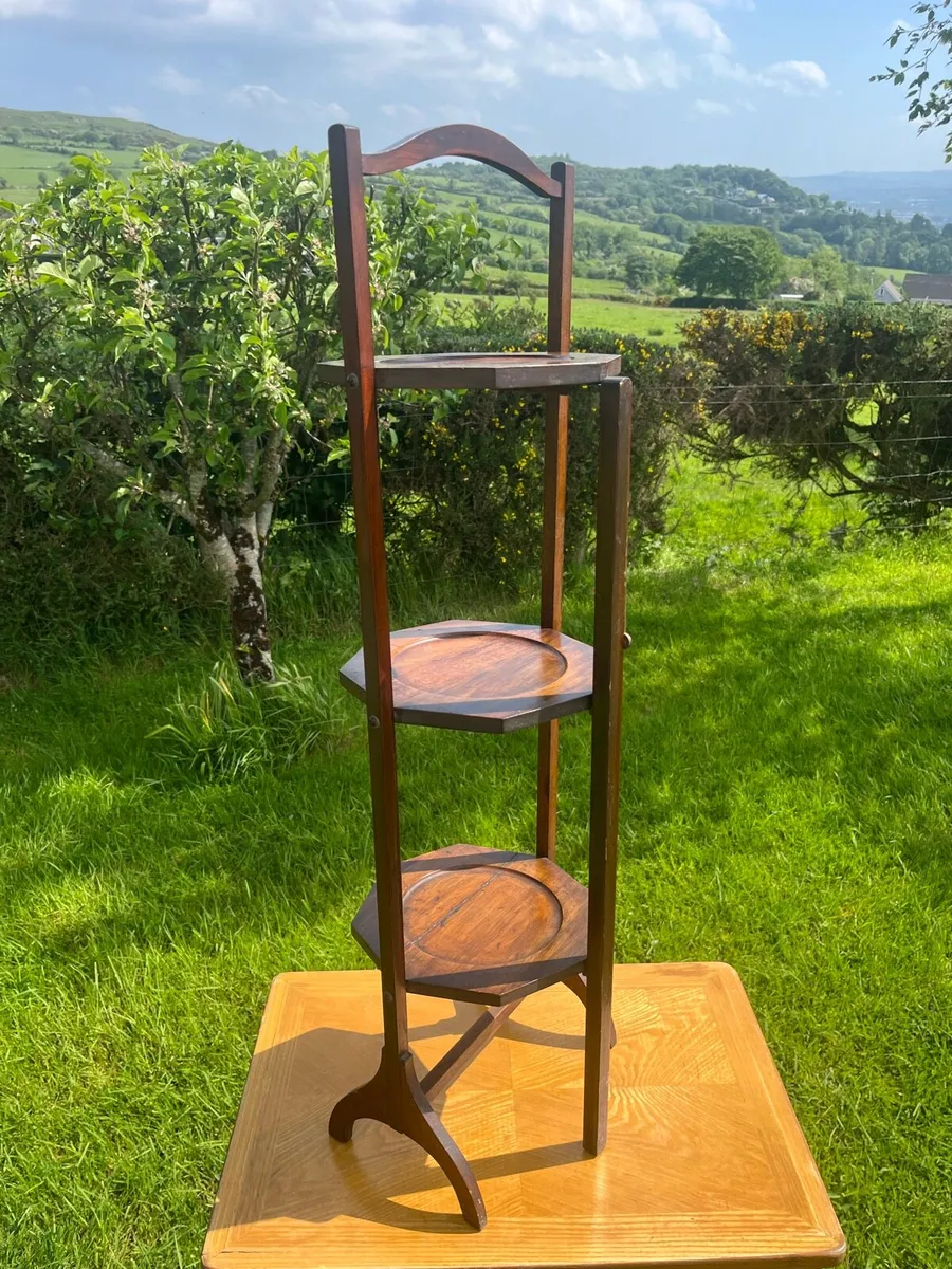 Antique folding plate, cake or plant stand - Image 1