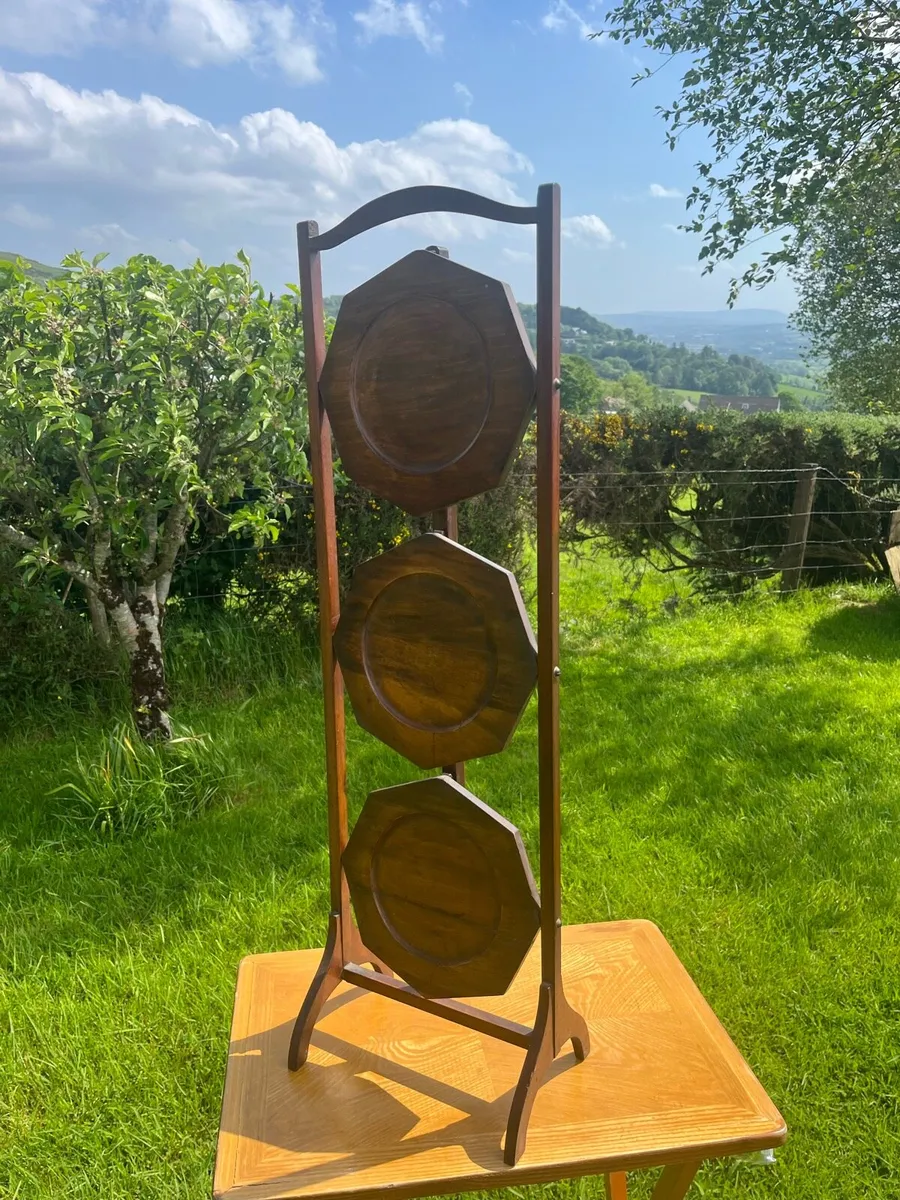 Antique folding plate, cake or plant stand - Image 2