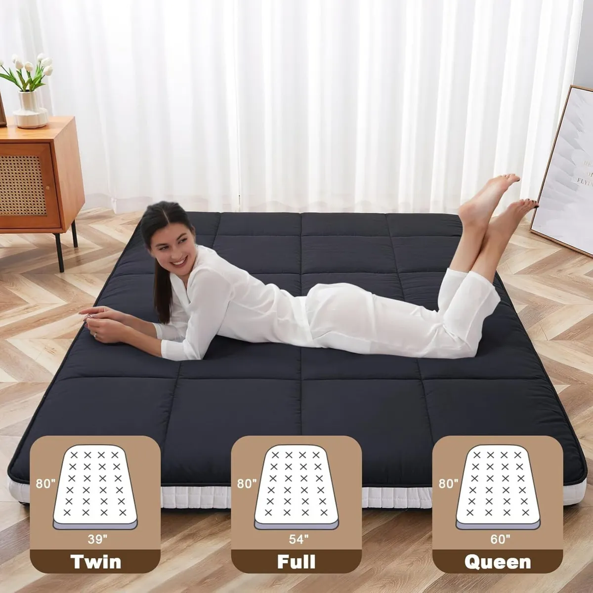 King Size Futon Mattress - Extra Thick Foldable - Image 2