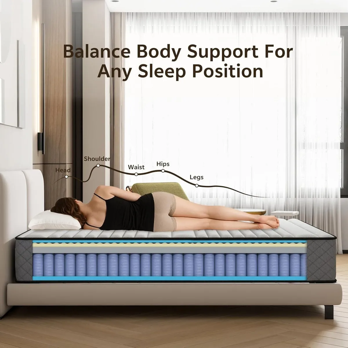 Single Mattress 90 x 200 cm Height 25 Medium Firm - Image 4