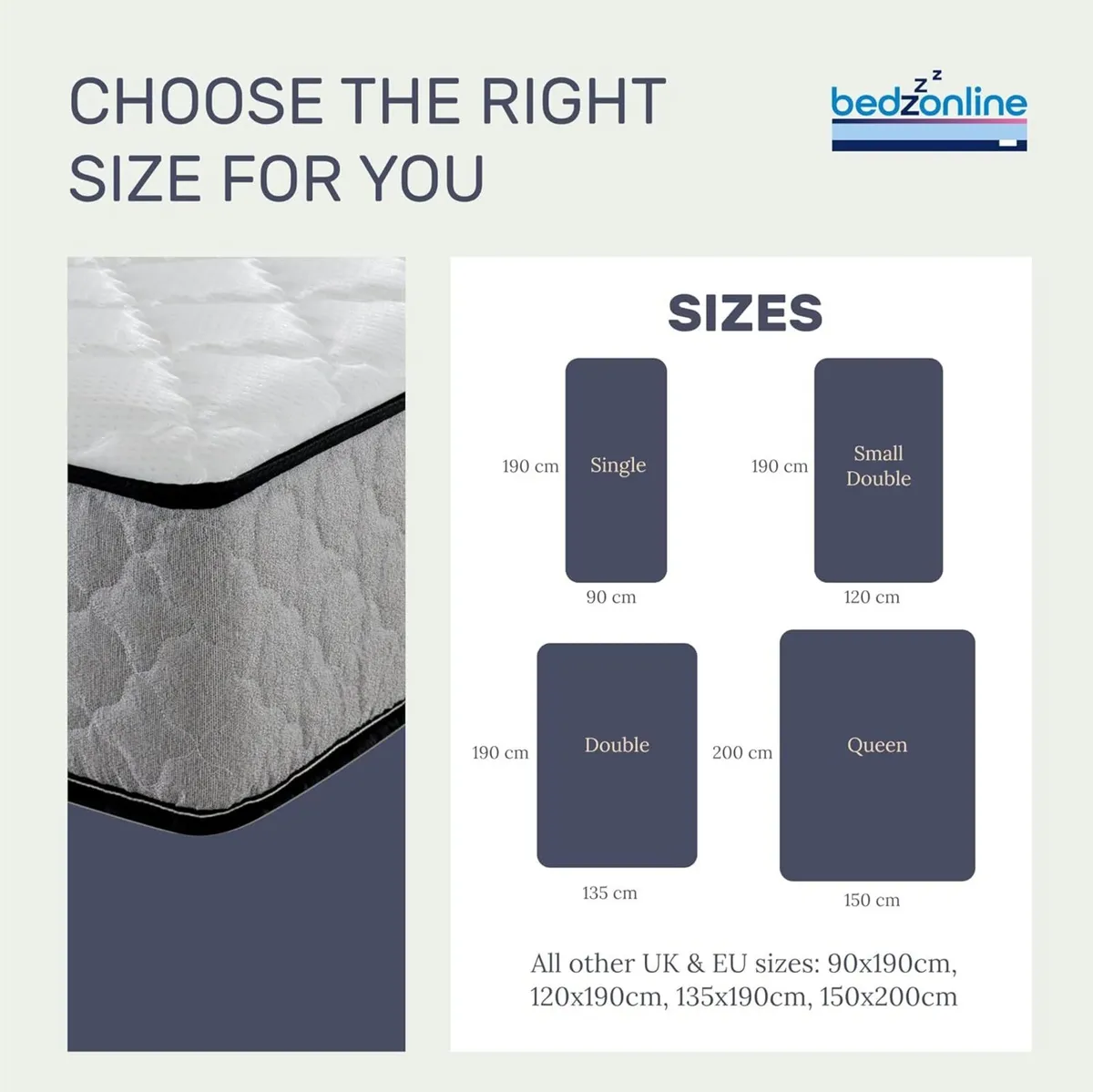 Cool-Touch Memory Foam Spring Mattress - 4ft6 - Image 2