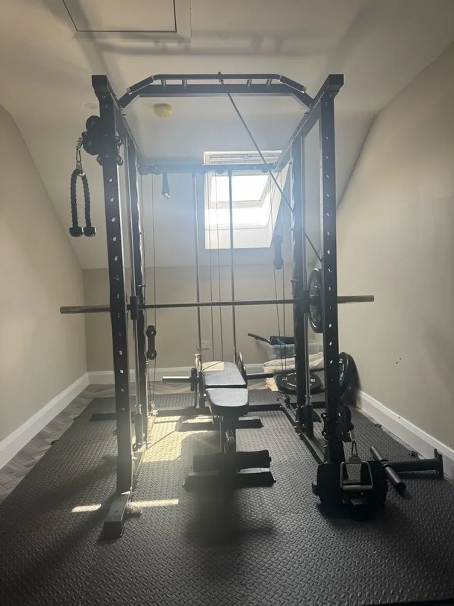 Multi-Gym Crossover with Smith Bar & Bench - Image 1