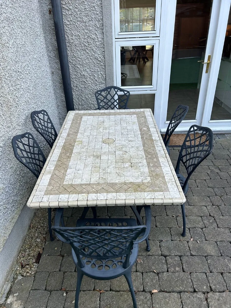 Cast Aluminium  6-Seat  Garden Dining Set - Image 2
