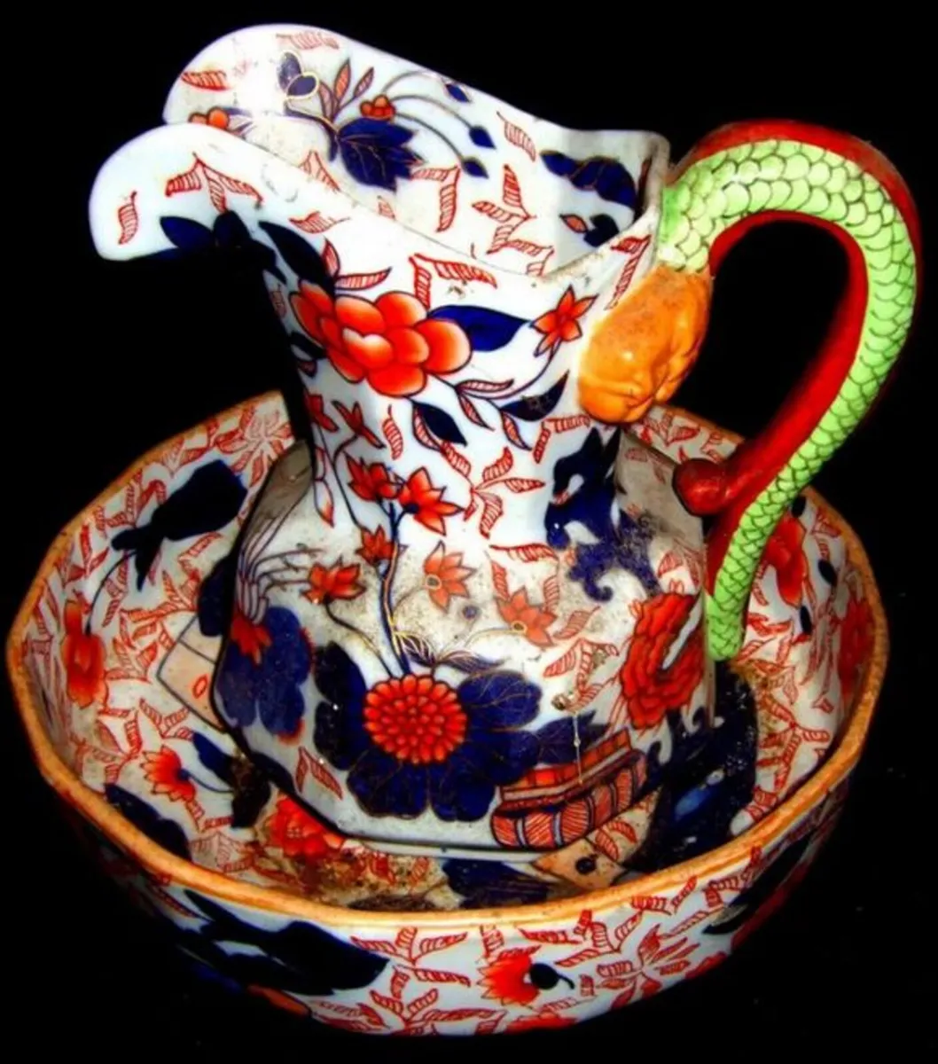 Vintage Ringtons Imari Patterned Jug & Bowl - Image 2