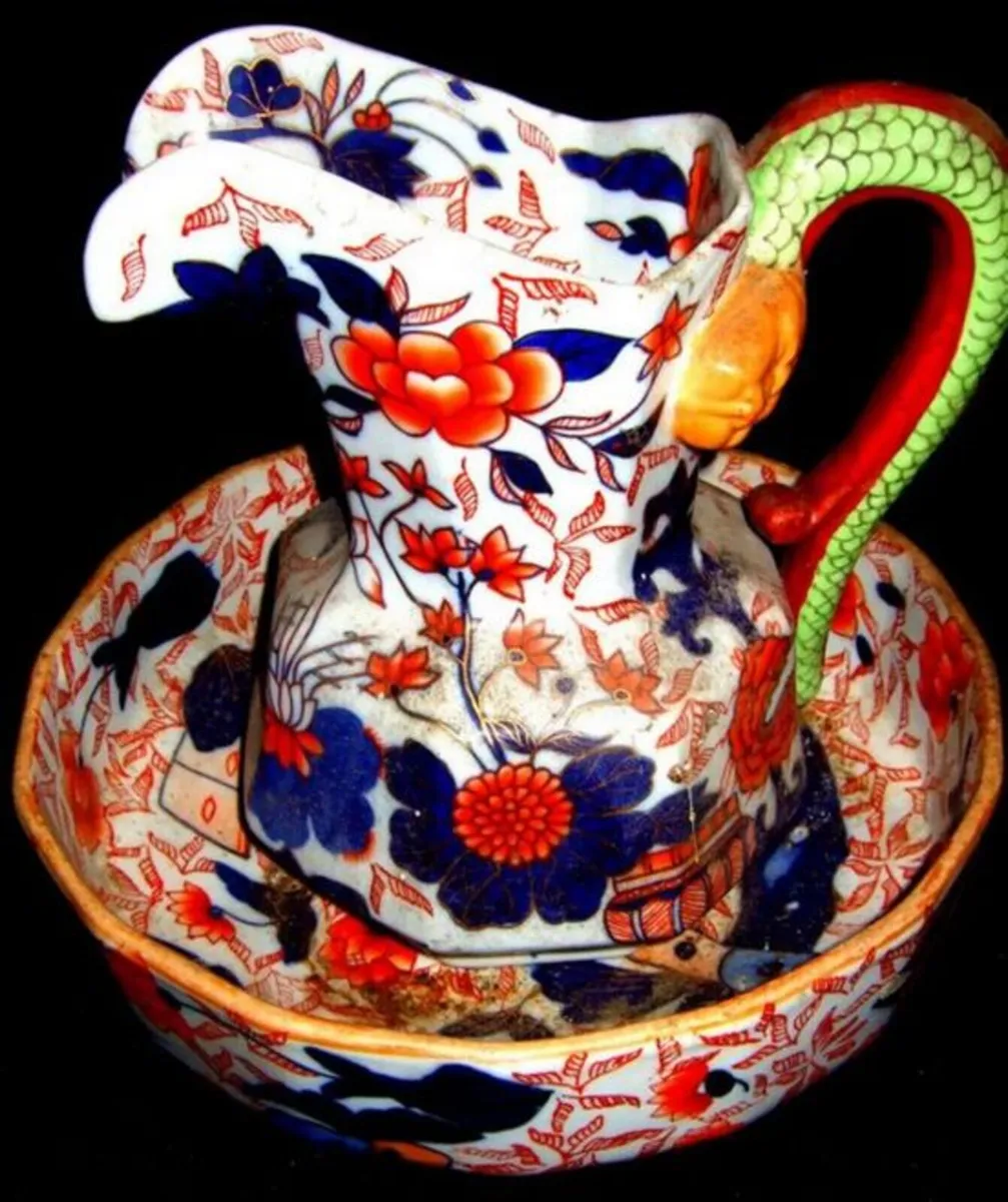 Vintage Ringtons Imari Patterned Jug & Bowl - Image 4