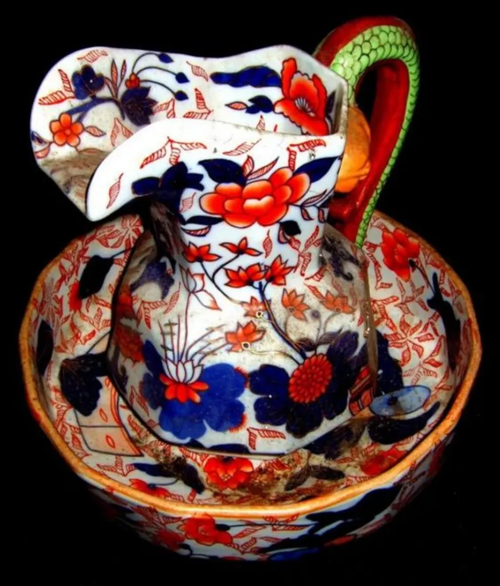 Vintage Ringtons Imari Patterned Jug & Bowl - Image 3