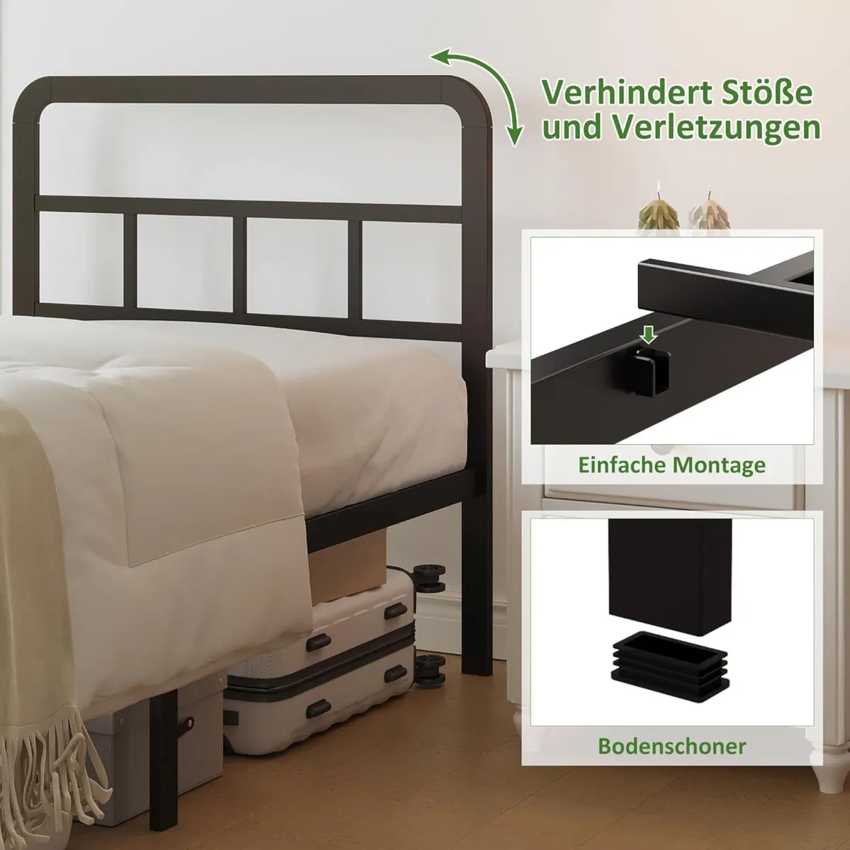 King Size Bed Frame 160x190 with Curved Headboard - Image 3