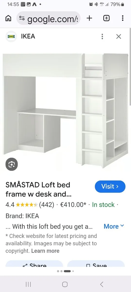 Loft bed with dest and wardrobe