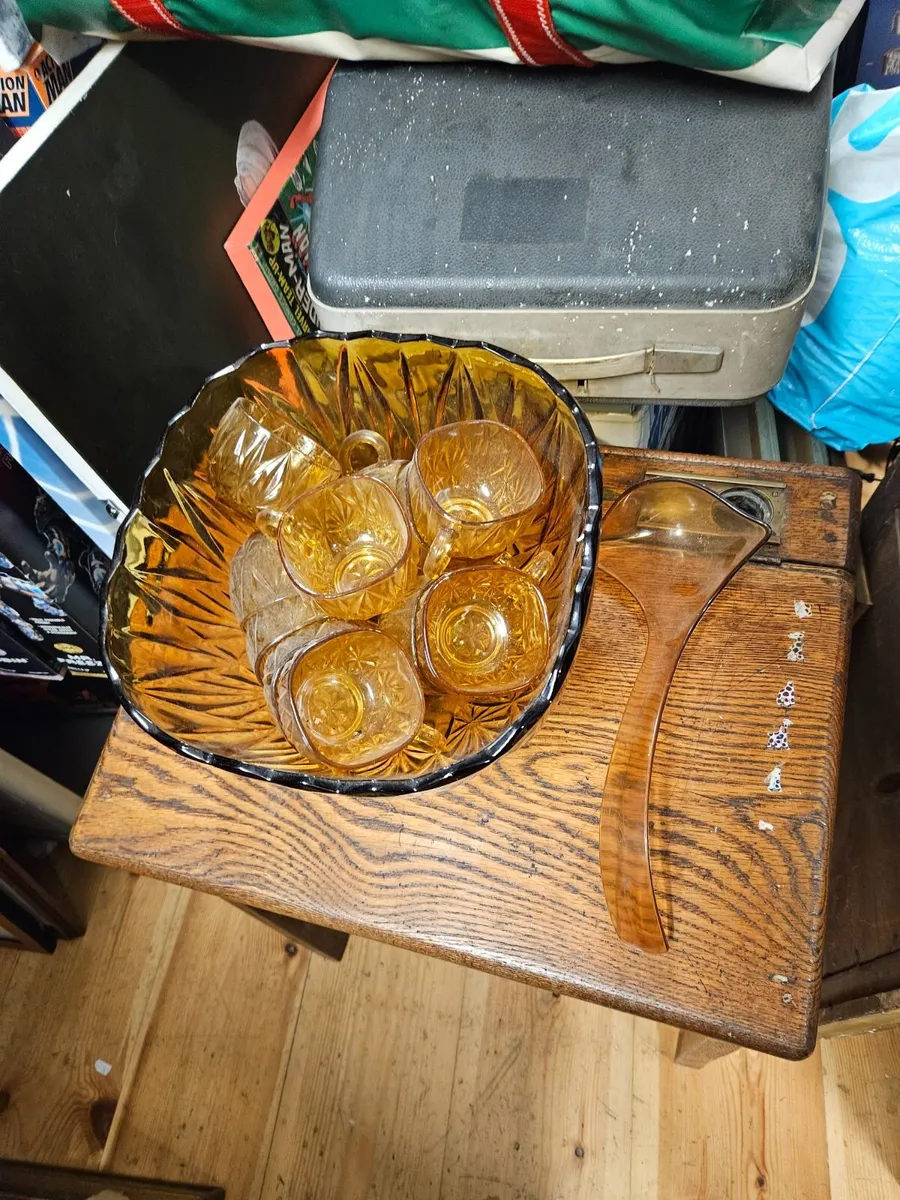 Vintage Retro Punch Bowl - Image 1