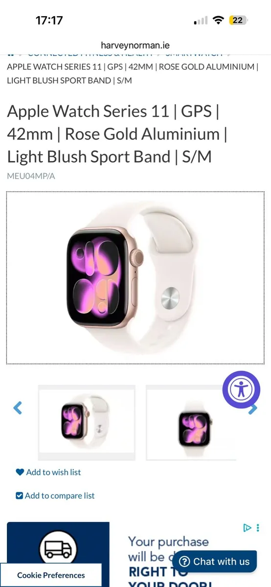 Apple Watch Series 11 GPS Rose Gold 42mm - Image 1