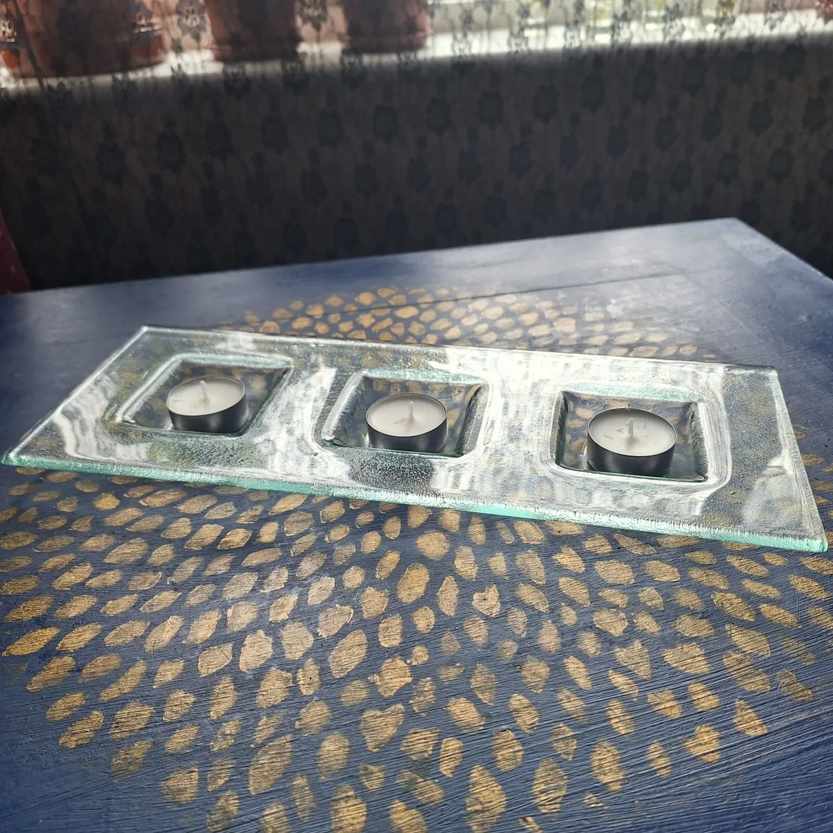 ​Handcrafted Fused Glass 3-Tealight Holder - Image 3