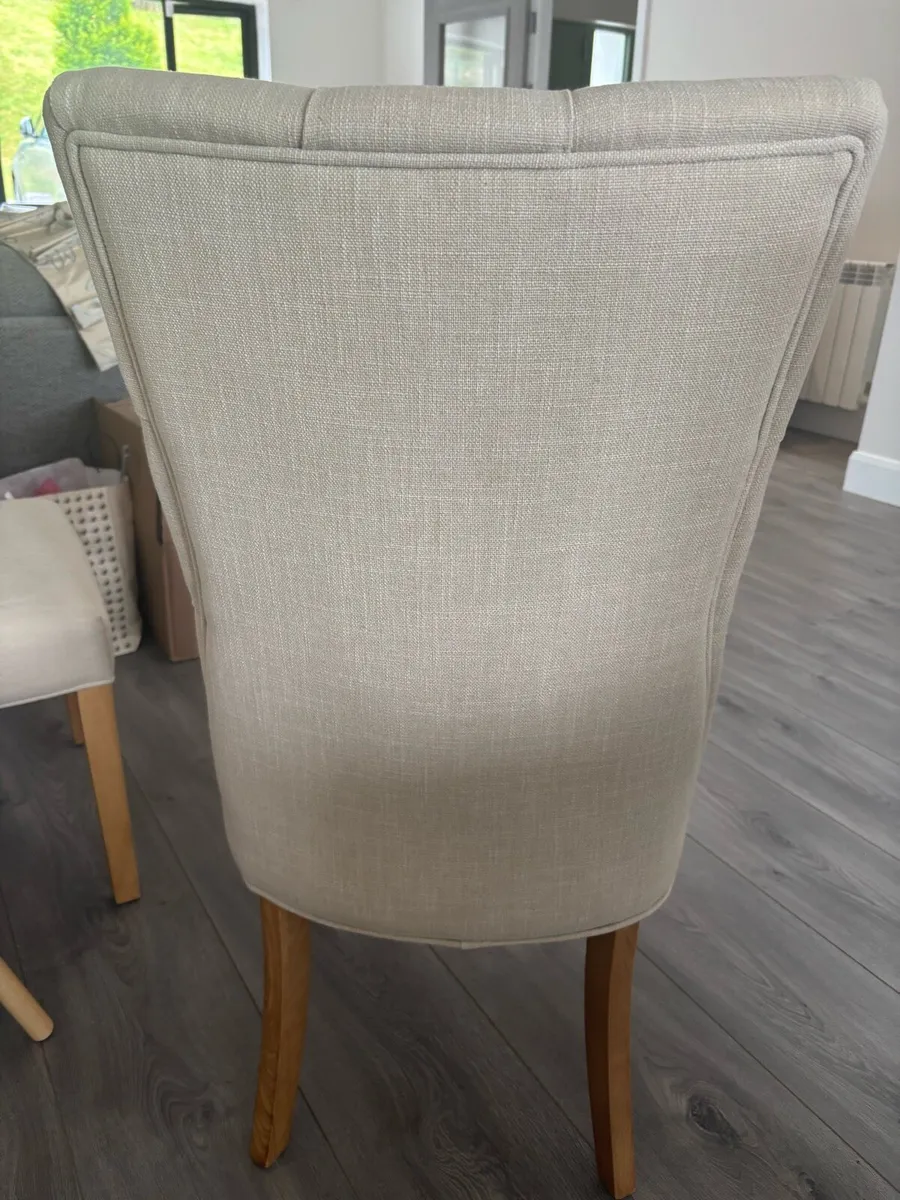 2 x Beige Chairs & Oak legs - Image 2