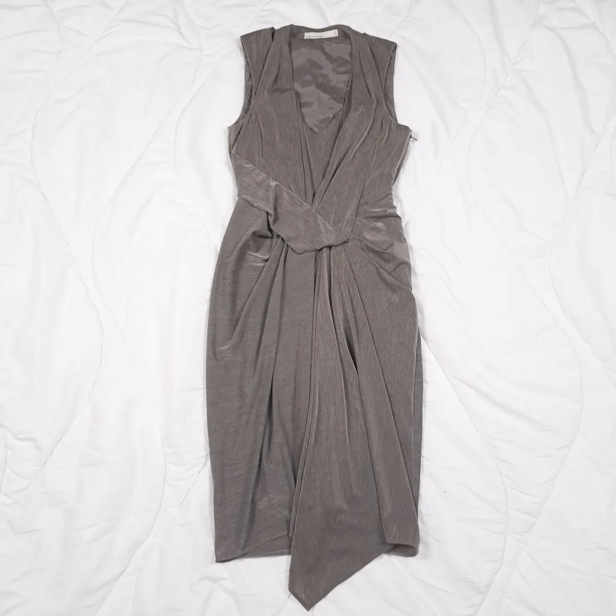 Karen Millen Grey Draped Asymmetric Dress 8UK/36EU - Image 1