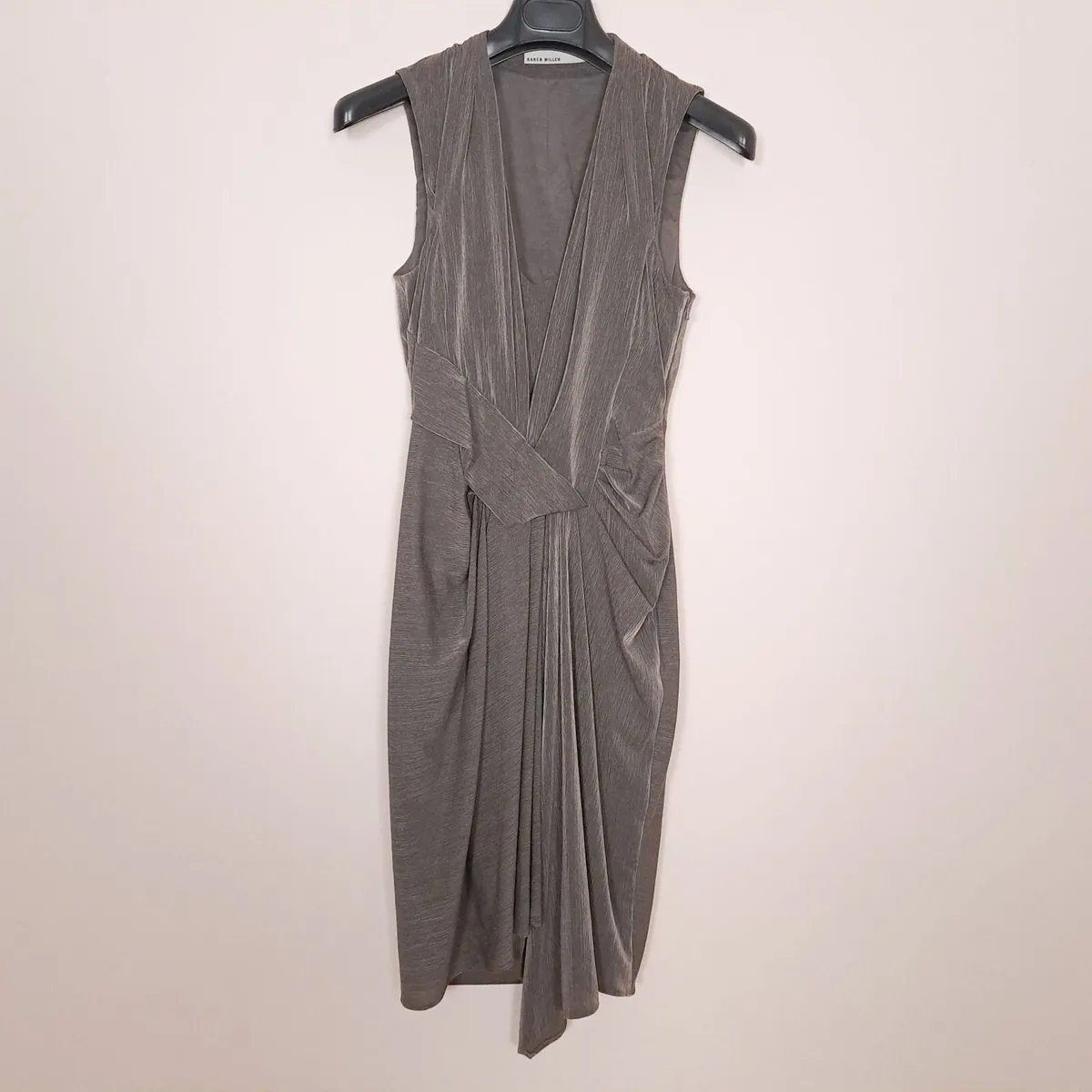 Karen Millen Grey Draped Asymmetric Dress 8UK/36EU - Image 3