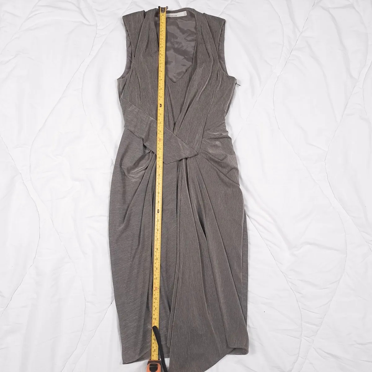 Karen Millen Grey Draped Asymmetric Dress 8UK/36EU - Image 4