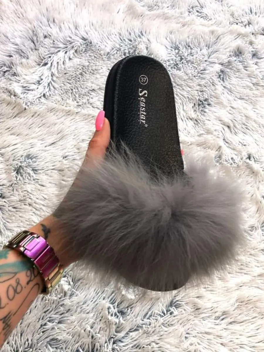 Fluffy fur slippers sizes 37-41 sizes 4-8 - Image 3