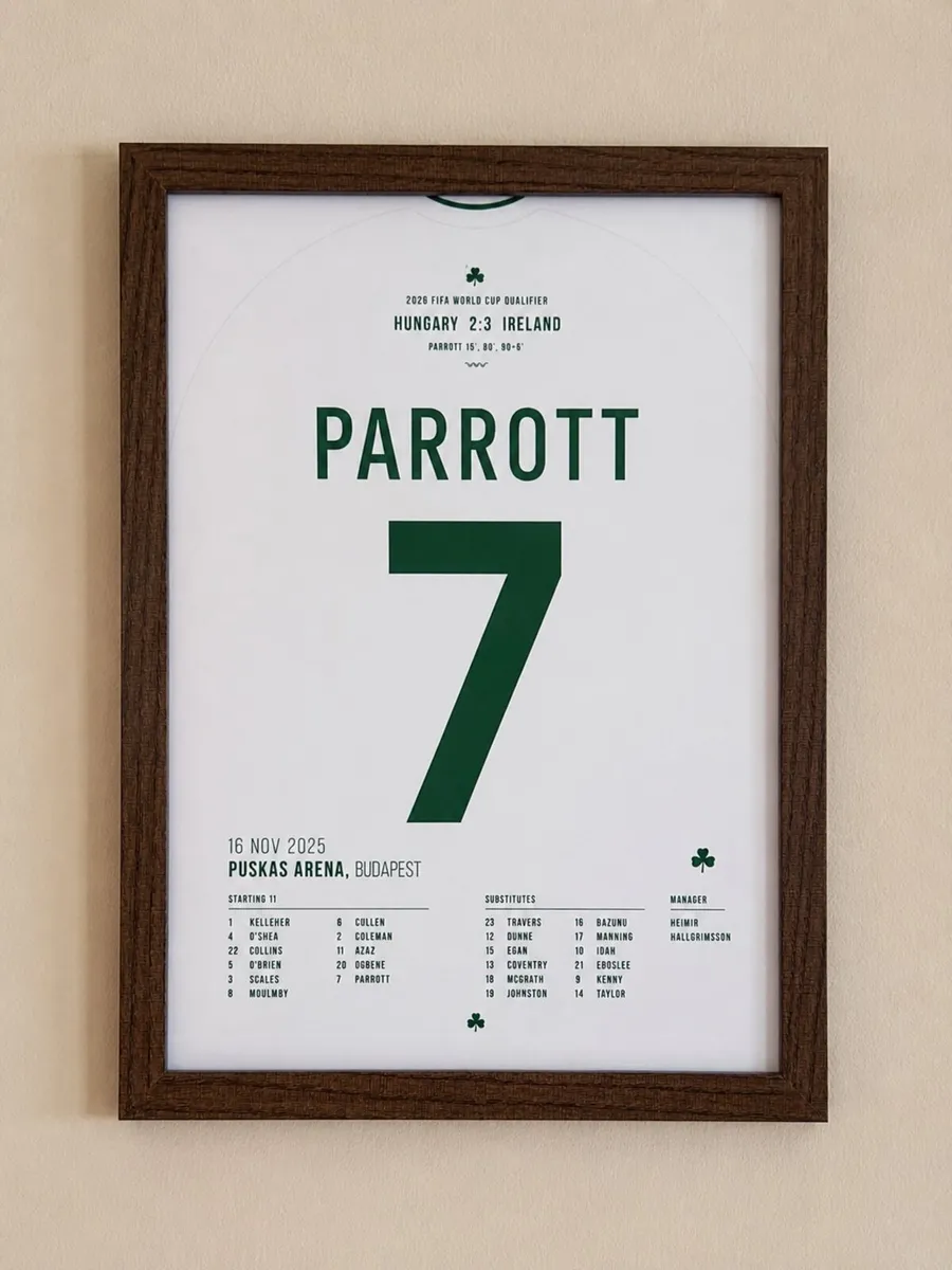 Framed Troy Parrott Ireland Football Print - Image 2