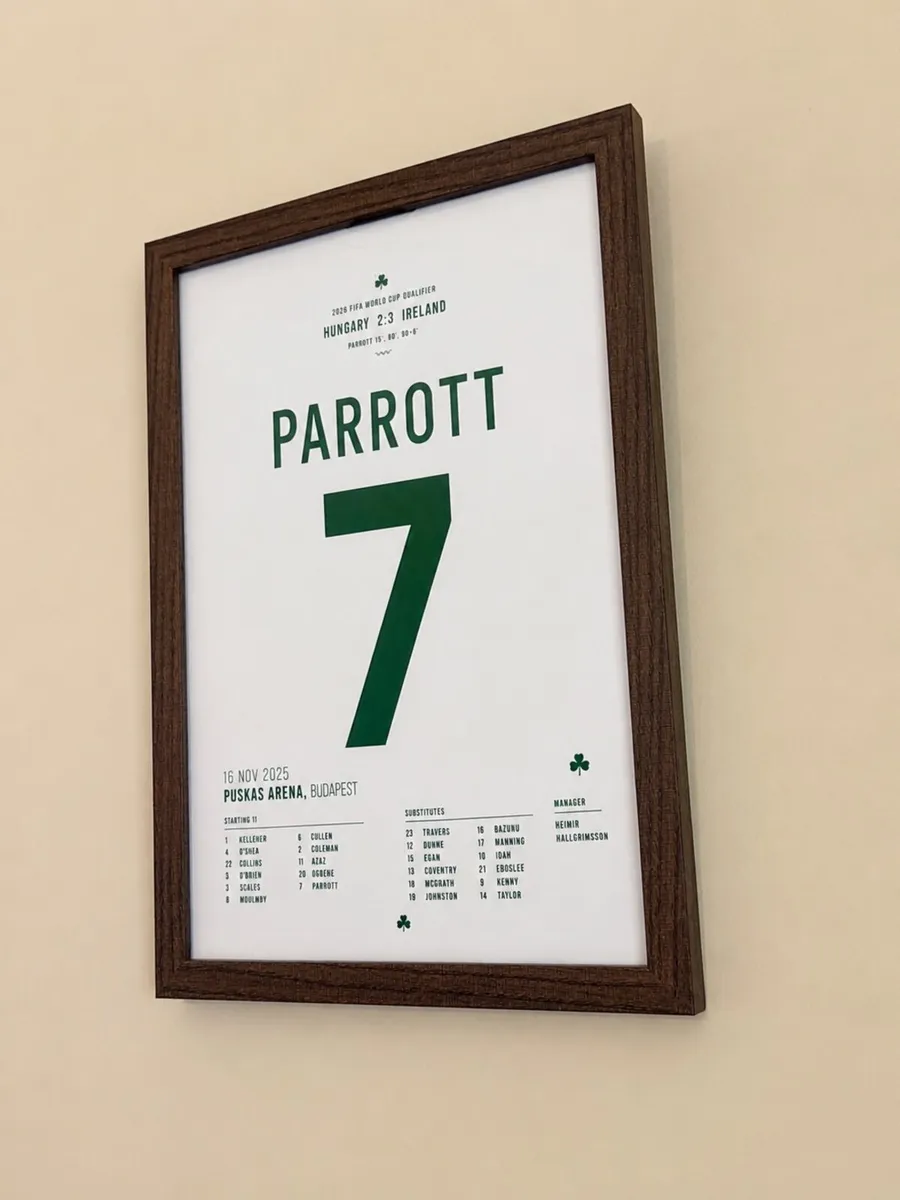 Framed Troy Parrott Ireland Football Print - Image 3