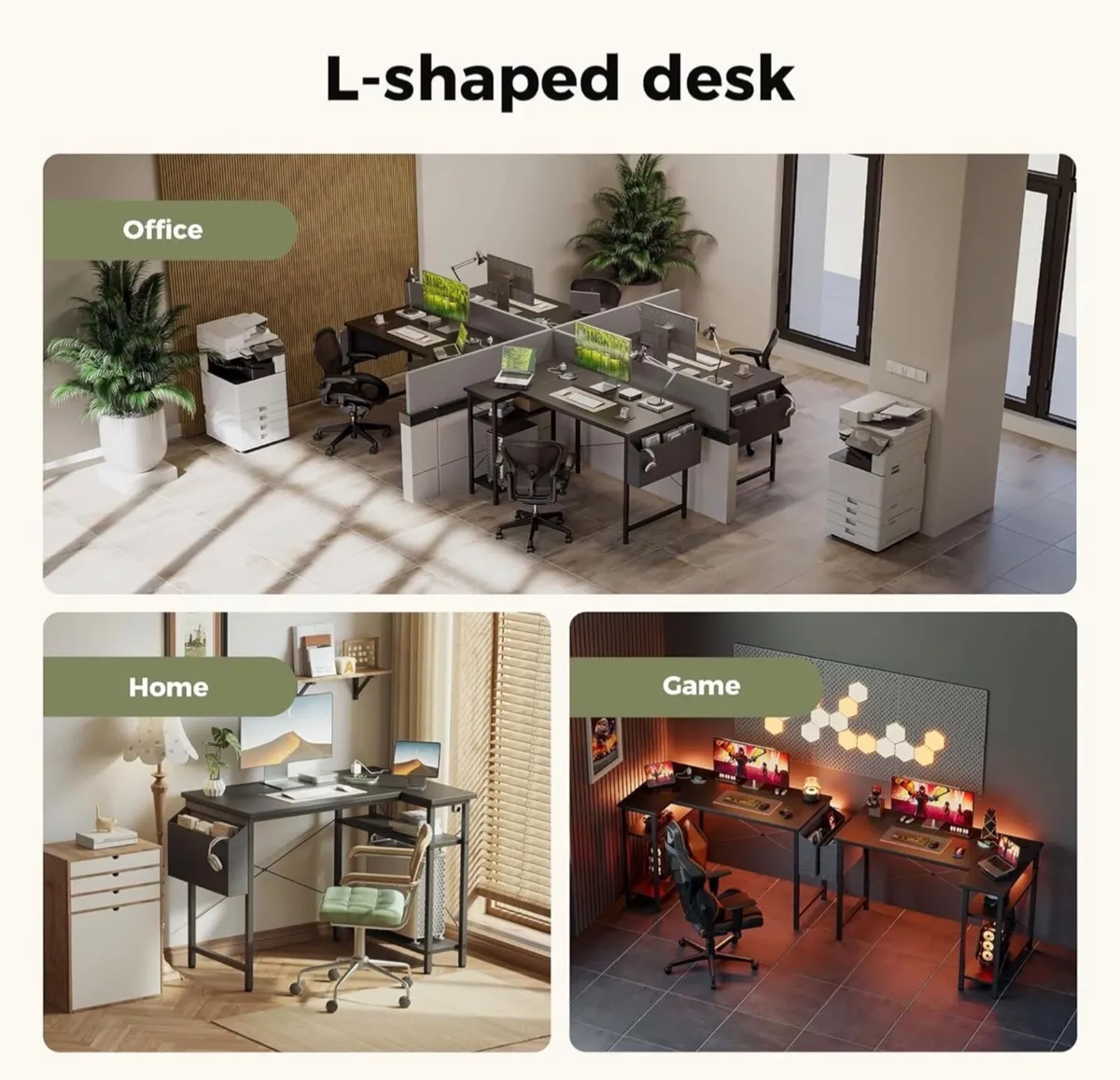 Small L Shaped Desk with Power Outlets,100 cm L Co - Image 2