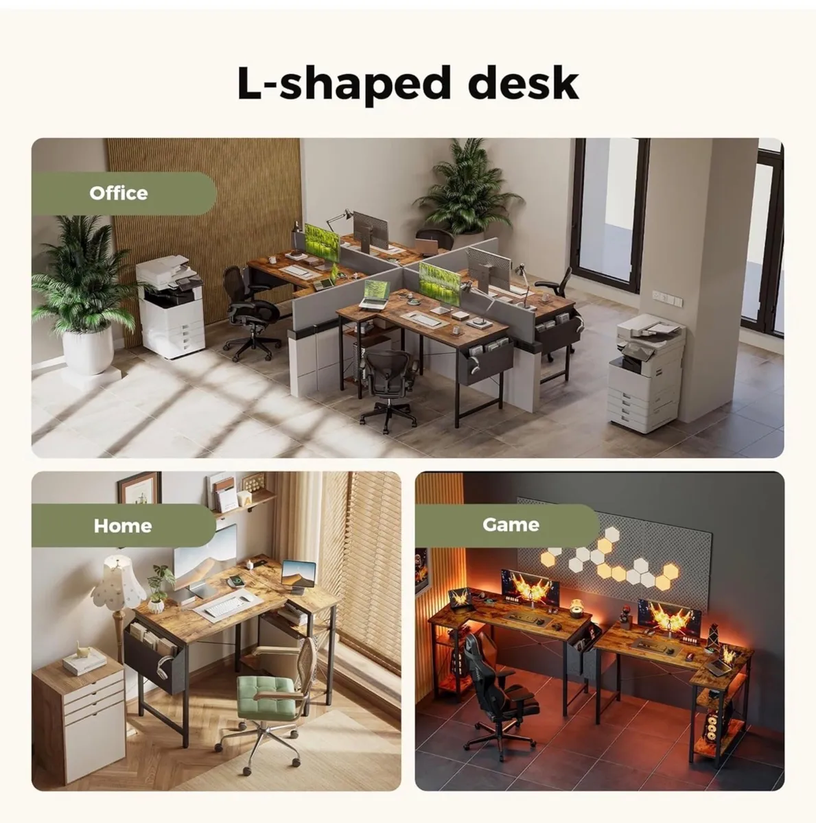 Small L Shaped Desk with Power Outlets,100 cm L Co - Image 2