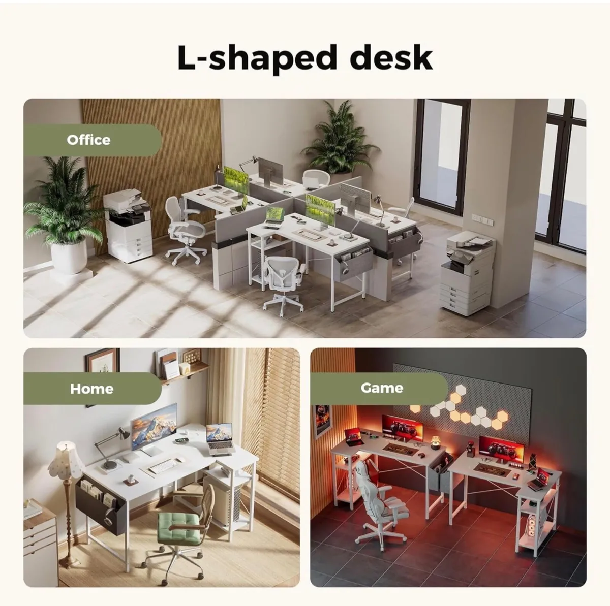 Small L Shaped Desk with Power Outlets,100 cm L Co - Image 2