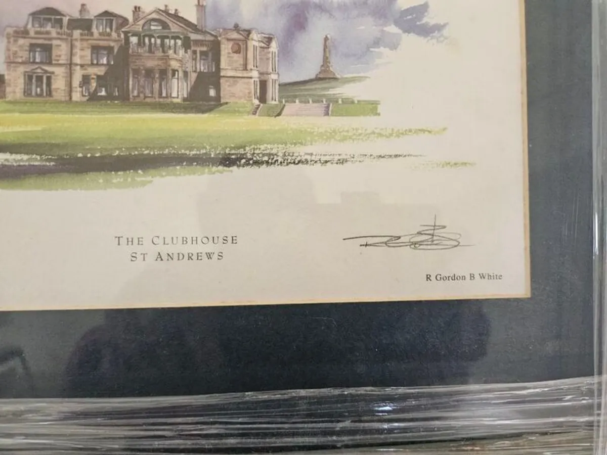 2 matching framed St Andrews 100th anniv golf prints. Printed on 100% linen board using lightfast inks - Image 3